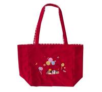 ZYMIADOU Fashionable Large Capacity Embroidery Shoulder Bag Practical Corduroy Handbag For Work School And Travel Easy To Carry Youthful Aesthetic Accessory
