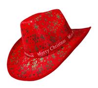 ZYMIADOU Festival Christmas Hat Jazzy Caps Adult Stage Santa Costume Headwear Party Supply Santa Headwear Party Supply Unisex Fashion Western Hat