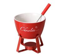 ZYMIADOU Fondue Pots Set with Forks for Chocolate Cheese Candy Tealight Porcelain Melting Ceramic Butter Warmers Set Tealight Porcelain Melting