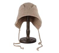 ZYMIADOU Funny Crocheted Hat Halloween Casual Cap Y2K-Girl Hot Girls Picture Prop Knitted Kitten Ear For Winter Crocheted Hats For Men