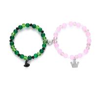 ZYMIADOU Glass Bead Bracelets With Clasp For Fashionable Women Handmade Friendship Matching Necklace Couple Accessory Festival Celebration Jewelry