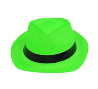 ZYMIADOU Green Homburg Plastics Hat Gangster Charm Rodeos Hat Bright Color For Party Wear Holiday Props For Music Festivals Party Accessories For Adults For Kids Bulk Wedding Women