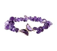 ZYMIADOU Handmade Natural with Butterfly Charm Adjustable Energy Women Irregular Bead Women's