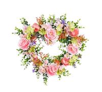 ZYMIADOU Heart Shaped Wreath Floral Rose Artificial Garlands Door Wreath for Home Wedding Valentine's Day Decoration Gifts Artificial Rose Garlands for Decoration