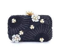 ZYMIADOU Luxurious Handbag Sequins And Pearls Evening Bag For Women Shoulder Purse With Chain Strap For Bride And Bridesmaids Wedding Accessory