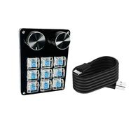 ZYMIADOU Macro Keyboards With Double Customizable Knobs Mechanical Gaming Keypad For Complex Commands In Gaming Workstations Programmable Macro Keyboards