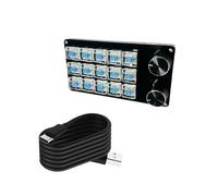 ZYMIADOU Macro Keyboards With Double Customizable Knobs Mechanical Gaming Keypad For Complex Commands In Gaming Workstations Programmable Macro Keyboards