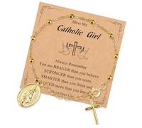 ZYMIADOU Marys Crosses Bead in Sturdy Metal for Women Men Seeking Faith Inspired Accessories and Comfortable Fit Spiritual Gift Catholic Prayer Jewelry