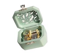 ZYMIADOU Miniature Music Box Hollowout Carving Wooden Wind Up Mechanism Musical Box for Anniversary Birthday Christmas Decors Antique Gift