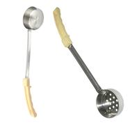 ZYMIADOU Pack of 2 Easy to Clean Portion Spoons Nonrust Steel Materials Equipped with Comfortable Grip for Cooks and Cooks Multipurpose Spoons