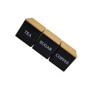 ZYMIADOU Pack of 3 Square Bamboos Lid Iron Canisters for Sealed Food Storage User Friendly Kitchen Essential Sturdy Design Office Box