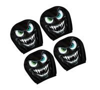 ZYMIADOU Playful Evil Eyes Pattern Headrest Covers Quick Installation Polyester Travel Car Headrest Protector For Vehicles Use Family Friendly Car Accessories