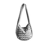 ZYMIADOU Pleated Cloud Bag Minimalist Ruched Design Satchel Fashion Handbags Pouch For Ladies Women Girl PU Leather- Handbag For Ladies Leather- Bag Clutch Purse Silver/black/beige/blue/purple
