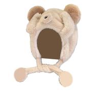 ZYMIADOU Plush Bear Ear Hat For Winter Warm Caps Pullover Roleplay Party Costume Unisex Trapper For Mountain Climbing Ear Flap Trapper Hat