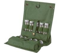 ZYMIADOU Portable Refillable Condiment Container BBQ Condiment Storage Bag with 10 Bottles Seasoning Bottle Holder Condiments Organizers Portable Spices Bag Camping with Spices Jar