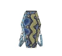 ZYMIADOU Punk Inspired Coffin Shaped Crossbody Bag Wear Resistant PU Shoulder Spacious Compartments Fashionable Daily Use Trendy Coffin Shaped Shoulder