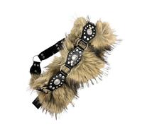ZYMIADOU Retro Western Waist Sash Studded Faux Furry Belt Adjustable Punk Waist Cinching Belt Unisex Statement Gift Party Casual Adjustable Sash