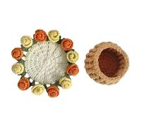 ZYMIADOU Rose Bouquet Coasters Crochet Starter Flower Creative Adult Starter Rose Bouquet For Craft Lovers