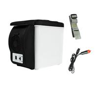 ZYMIADOU Small Car Cooling 12V 6L Capacity Compact Size ABS Refrigerator Quiet Operate Portable Freezer Ideal For Travel Camping Portable Fridge With Carrying Strap