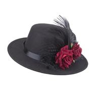 ZYMIADOU Sterevunk Victorian Hat Halloween Cosplay Costume Accessories Vintage Flower Feathered Party Hats For Cocktail Victorian Steampunk Top