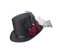 ZYMIADOU Sterevunk Victorian Hat Halloween Cosplay Costume Accessories Vintage Flower Feathered Party Hats For Cocktail Victorian Steampunk Top