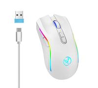 ZYMIADOU T69 LED Optical Game Mice Rechargeable 4800DPI 2.4G Mute USB For PC Laptop Desktop Computer RGB Illuminated