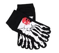 ZYMIADOU Terror Skeleton Toe Bone Printed Calf Socks For Mens Personality Halloween Funny Scary Skull Five Finger Short Hosiery Skeleton Socks Men Crew