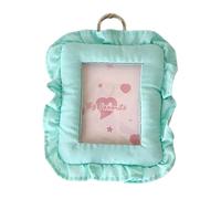 ZYMIADOU Travel Friendly Fabric Photo Frame For 3 Inch Cards Compact Cloth Pillow Keychain Decorative Storage Pouches Cute Pillow Shaped Hanging Photo Display