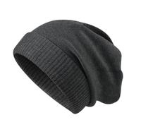 ZYMIADOU Unisex Slouch Hat for Women and Girl Simple Crochet Brimless Oversize Pullover for Daily Use Outdoor Winter Headpiece Stretch Dark Grey