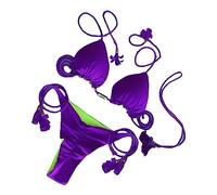 ZYMIADOU Woman Triangle-Bikini Set Sennit Side String Two Piece Swimsuit Bathing Suit Halter-Bra Top With Thong Bottom Tie Top/bottoms Tie