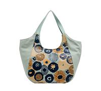 ZYMIADOU Women Flower Print Shoulder Bag Large Capacity Handbag Ladies Shopper Fashion Canvas Tote Student Casual Women Flower Print Shoulder Canvas Handbag Large Capacity Tote Shopping