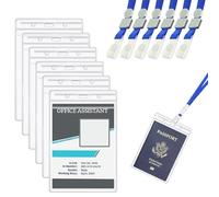 ZYMJBB Extra Large 4x6 Inch Passport Badge Holders with Lanyards, Heavy-Duty Clear PVC Vertical ID Protectors, Waterproof Transparent Plastic Sleeves for Events, Press Passes, Name Badges, Credentials