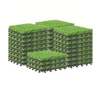 Zymjzbetic 3pc PrimeZone Interlocking Artificial Grass Tiles For Patio, Balcony, Backyard, Turf Floor, 30x30cm for Pet, Dogs, Patio, Balcony