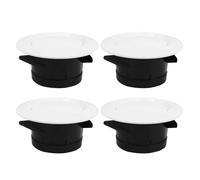 Zymjzbetic 4 Pieces ABS Adjustable Air Vent Round Soffit Exhaust Vent White Inline Duct Fan Outlet Vent 4 Inch for Kitchen Bathroom