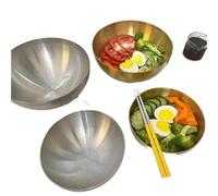 Zymjzbetic 4Pc Stainless Steel Bowl Double Insulation Household Soup Bowls for Baking, Cooking, Salad & Food Prep(2Gold 2silver)