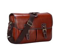 Zymjzbetic Camera Bag Stylish Fashion Retro PU Leather Case Handbag Waterproof Shoulder Messenger DSLR Bag for Photographers(Reddish Brown,XL)