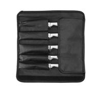 Zymjzbetic Cutlery Roll Chef Knife Roll Bag with 5 Slots Oxford Cloth Knives Portable Kitchen Case for Stainless Steel Storage Tool