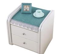 Zymjzbetic Dust-proof Covers Bedside Table Dust Cover Embroidery Decorative Pads Household Water Dispenser Microwave Oven TV Tablecloth for Nightstand End Bedside Tabletop Decoration(Green,40x45cm)