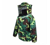 Zymjzbetic Foldable Beekeeping Suit Jacket Veil Set Double Zippered Beekeeping Protective Suit Beekeeper Clothing with Hat for Honey Farming(Bright green)