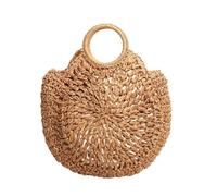 Zymjzbetic Round Straw Woven Bag Casual Large Size Beach Vacation Women's Crossbody Bag