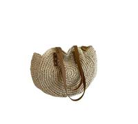 Zymjzbetic Round Straw Woven Bag Large Capacity Boho Straw Woven Tote Bag Round Crochet Summer