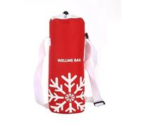 Zymjzbetic Water Bottle Carrier Summer Travel Portable Cooler Bag Oxford Cloth Insulation Sleeve Camping Insulated Water Bottle Keep Warm/Cold Drink Carrier(Red snowflake2)
