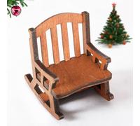 Zymoplas 1:12 Scale Doll Home Armchair Wood Decorative Miniature Furniture Layout Ornament Model Rocking Chair Decoration