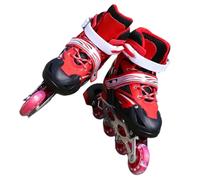 Zymoplas 1 Pair 2 in 1 Skates Shoes Adjustable Roller Kids Indoor Outdoor Park Yard Playground Skating Training Practice Girls, Red L