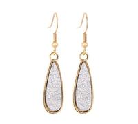 Zymoplas 1 Pair Ear Stud Stylish Plating Multi Colors Simple Jewelry Accessories Fashion Classic Lady Decorations Alloy Ear-drop, White