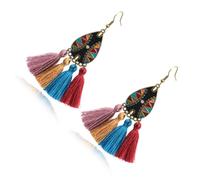 Zymoplas 1 Pair Earring Tassel Eardrop Piercing Ethnic Ear Drop Holiday Anniversary Jewelry Alloy DIY Decoration, Type 1