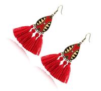 Zymoplas 1 Pair Earring Tassel Eardrop Piercing Ethnic Ear Drop Holiday Anniversary Jewelry Alloy DIY Decoration, Type 2