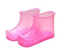 Zymoplas 1 Pair Foot Bath Shoe Boot Relaxation Reusable Household Feet Massage Portable Travel Massager Bathing Shower Supply, Red