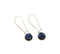 Zymoplas 1 Pair Hanging Dangle Earring Exquisite Long Chain Jewelry Accessories Stylish Alloy Ear-drop Portable Ear Stud, Dark Blue