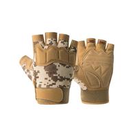 Zymoplas 1 Pair Left Right Shockproof Half-finger Gloves Breathable Fingerless Glove Training Outdoor Sports, Desert Camouflage, M
